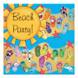 Partie de plage de bascules électroniques de solei invitation personnalisable