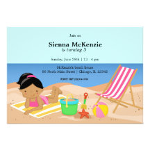 Partie de plage (fille) invitations