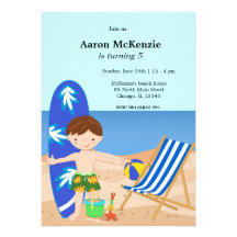 Partie de plage invitations personnalisées