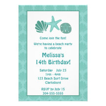 Partie de plage invitations personnalisées