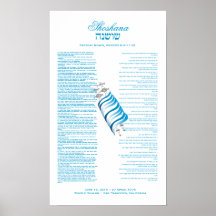 Partie de Torah de cadeau de Mitzvah de barre de c Posters