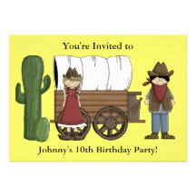 Partie d'enfant de cowboy ou de cow-girl - enfants invitations