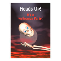 Partie drôle de Halloween de jet de crâne Faire-parts