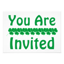 Partie du jour de St Patrick personnalisé de shamr Invitations Personnalisées