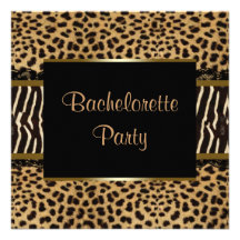 Partie élégante de Bachelorette de zèbre de léopar Faire-part