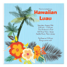 Partie hawaïenne de Luau de boissons tropicales él Invitations