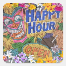 Partie hawaïenne Mousepad de Luau Autocollants Carrés