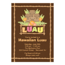 Partie hawaïenne tropicale élégante de Luau Faire-parts