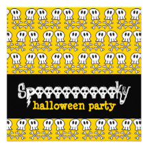 Partie Invi de Halloween de crânes et d'os de pira Invitation