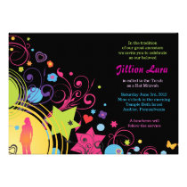 Partie lumineuse d'invitation de bat mitzvah de pu invitations