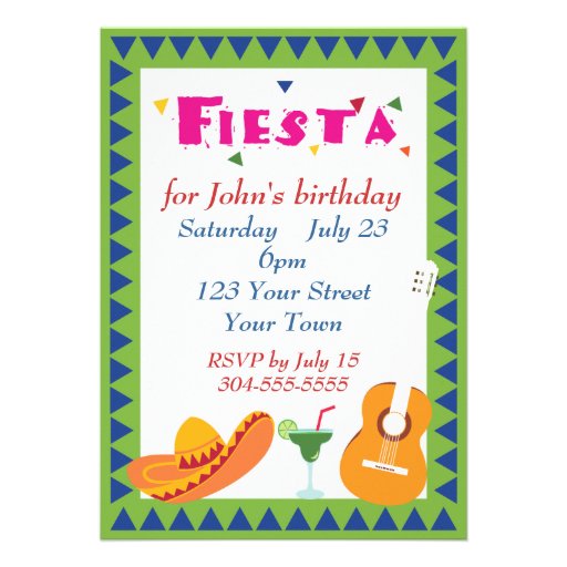 Partie mexicaine de fiesta faire-parts