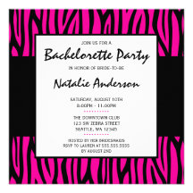 Partie moderne de Bachelorette de zèbre de roses i Invitation Personnalisable