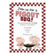 Partie porcine de BBQ Faire-part Personnalisables