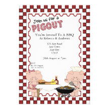 Partie porcine de BBQ Invitations