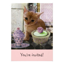 Partie pour des invitations d'un chaton