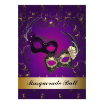Partie pourpre de mascarade de masques de mardi gr faire-part