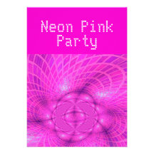 Partie rose au néon invitations personnalisables