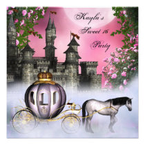 Partie rose de princesse Sweet 16 de roses invitations