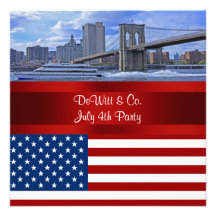 Partie rouge de bleu du drapeau W des Etats-Unis d Invitation Personnalisable
