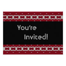 Partie rouge et noire mignonne de Bachelorette Invitations Personnalisées