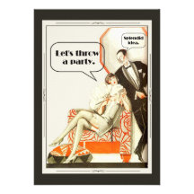 Partie simplement fabuleuse d'art déco invitations