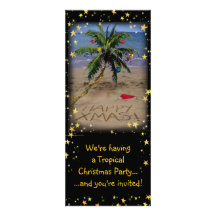 Partie tropicale de Noël Invitation Personnalisée