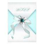 Partie turquoise blanche du bonbon 16 invitations personnalisables