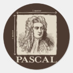 Pascal = 1 newton par plaisanterie de maths de mèt autocollants ronds