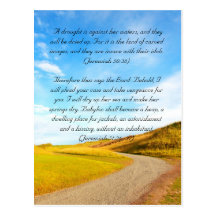 Passage de bible, la route et ciel bleu cartes postales