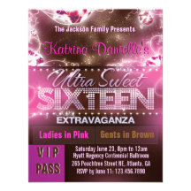 Passage du sweet sixteen VIP de lueur de diamant [ Carton D'invitation