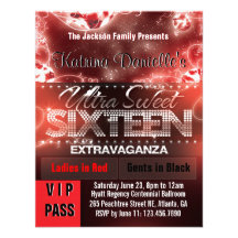 Passage du sweet sixteen VIP de lueur de diamant [ Invitations Personnalisables