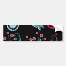 Pastel bleu de papillons de rose assez Girly de fl Autocollant Pour Voiture
