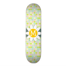 Pastel Colors, Polka Dot; Spring Flower Skateboard Deck