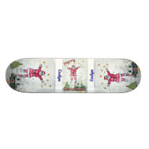 Patchwork de Père Noël Commeth Planches À Roulettes Customisées