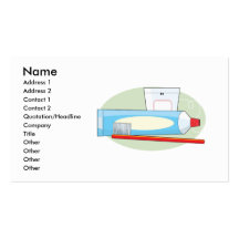 Pâte dentifrice et brosse cartes de visite personnelles