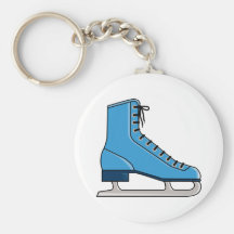 Patin de glace bleu porte-clef