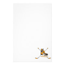 Patin d'hockey motifs pour papier à lettre