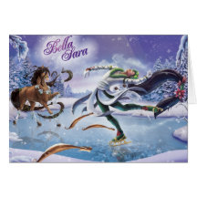 Patinage de glace cartes de vœux