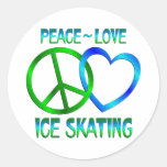 PATINAGE de GLACE d'amour de paix Autocollant