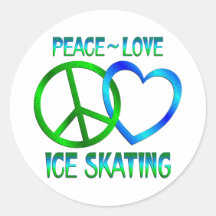 PATINAGE de GLACE d'amour de paix Autocollant