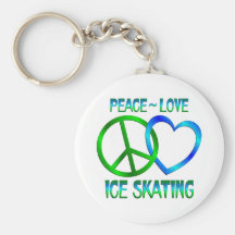PATINAGE de GLACE d'amour de paix Porte-clef