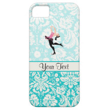 Patinage de glace turquoise de motif de damassé coques iPhone 5 Case-Mate