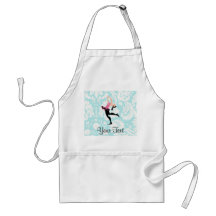 Patinage de glace turquoise de motif de damassé tablier