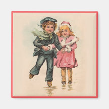 Patinage de Noël Aimant Pour Réfrigérateur