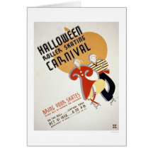 Patinage de rouleau de Halloween WPA 1936 Cartes De Vœux