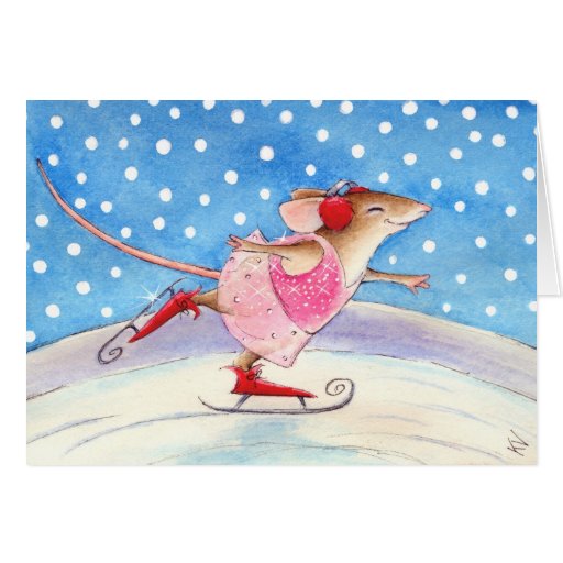 Patineur artistique de souris carte