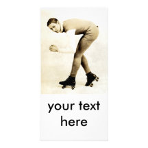 patineur de rouleau des années 1920 cartes de vœux avec photo