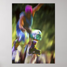 Patineur sautant de rouleau - posters