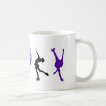 Patineurs artistiques - pourpre et noir tasses à café