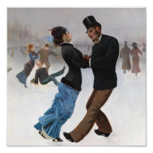 Patineurs de glace romantiques vintages photo